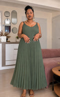 Robe longue plissée