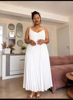 Robe longue plissée